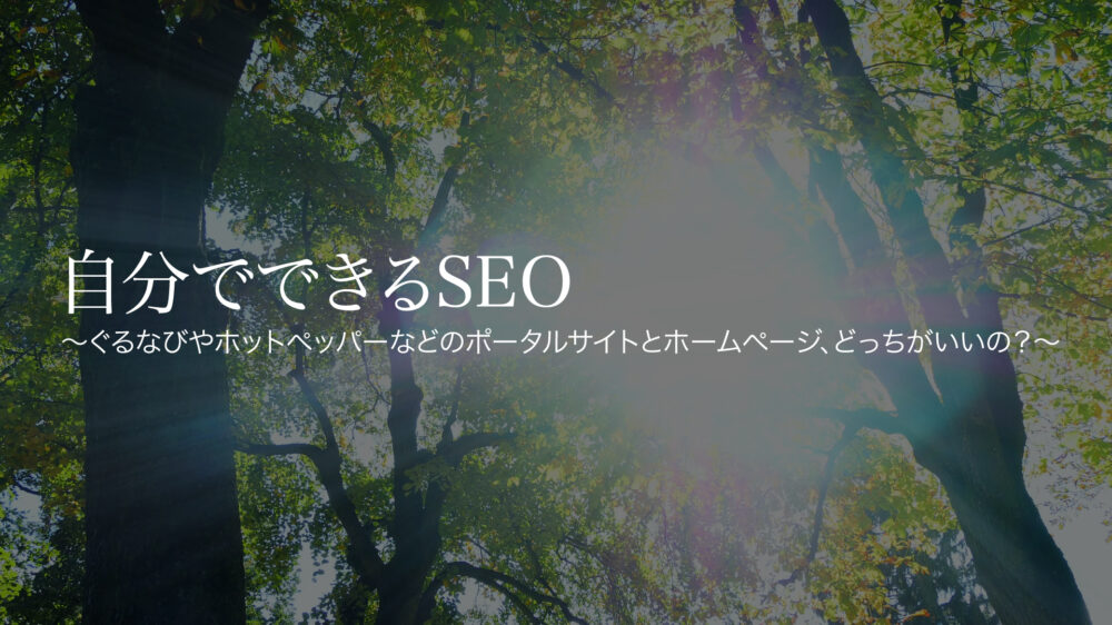 北海道の森をイメージした画像に自分でできるSEOを書いてある表紙